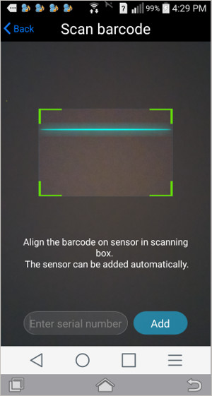 very simple inclusion process, just hold sensor label up to camera