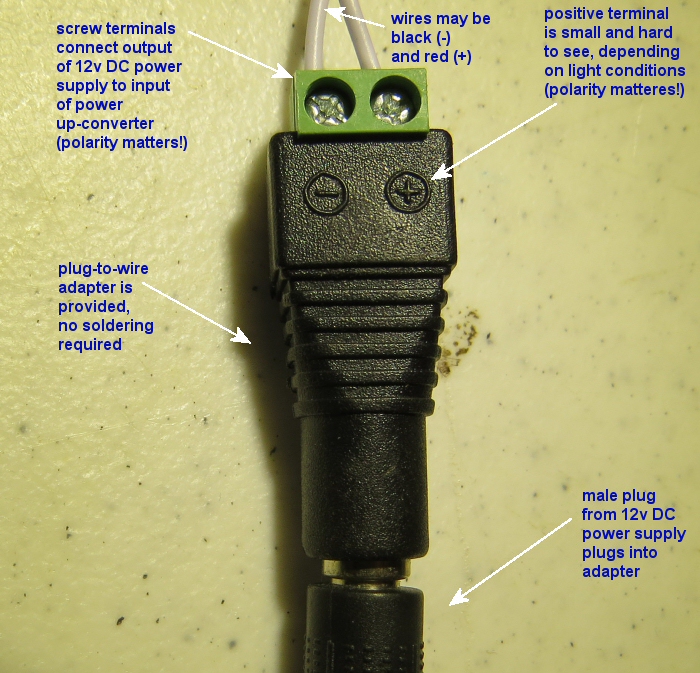 12v DC power supply wire adapter screw terminals 12v DC power supply wire adapter screw terminals
