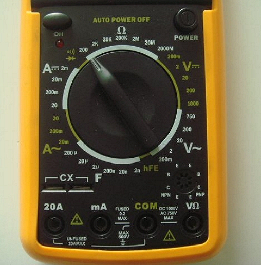 auto-off digital multimeter with beep for short circuit testing