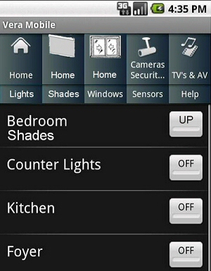 ZWAVE home automation on mobile phone