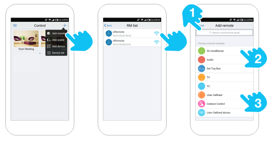 adding an RF remote to phone app, 3 different ways