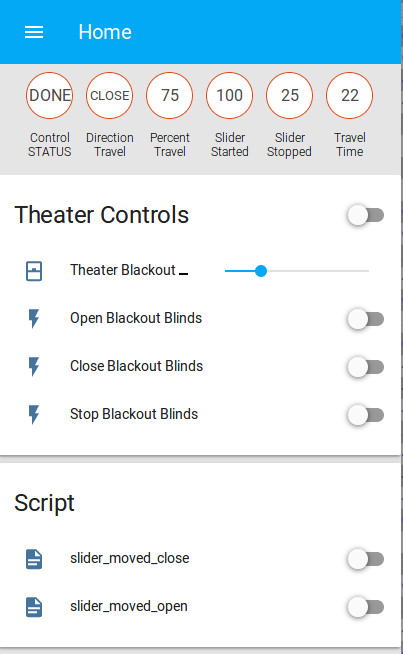 Home Assistant 4 position slider control for blinds