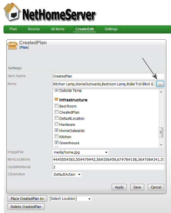 Raspberry Pi® home automation hub: linking multiple plan views