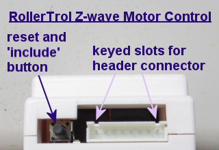 Z-WAVE blind motor controller header