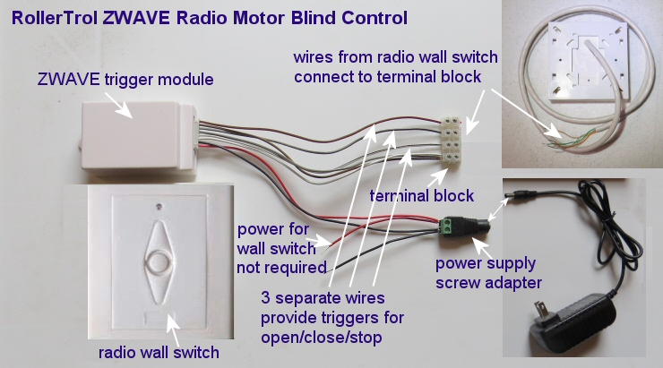 zwave radio motor controller wiring configuration for blind motor