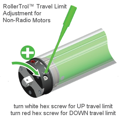 adjust the travel limits with the provided hex tool