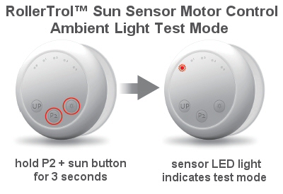 sun sensor ambient light test mode