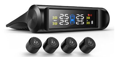 wireless tire pressure monitoring system console solar charging