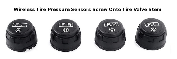 wireless tire pressure sensors screw onto valve stem